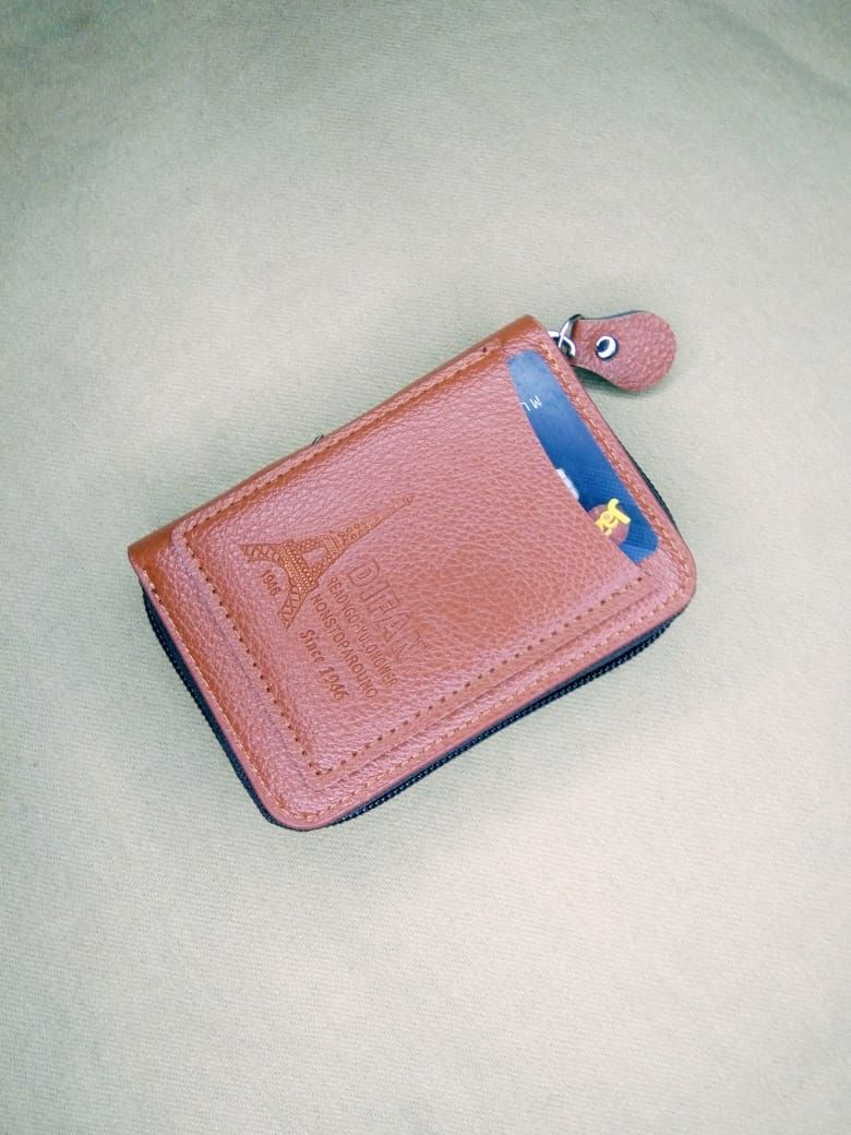 Men's Wallet Genuine PU Leather Card Holder RFID Blocking Zipper Pocket Men bag Multi-card zipper - Oshi.pk - Buy & Sell Online