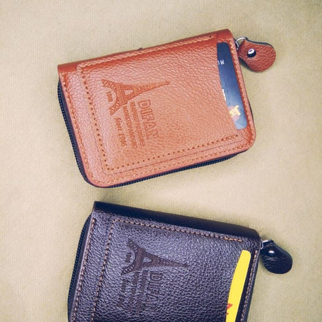 Men's Wallet Genuine PU Leather Card Holder RFID Blocking Zipper Pocket Men bag Multi-card zipper - Oshi.pk - Buy & Sell Online