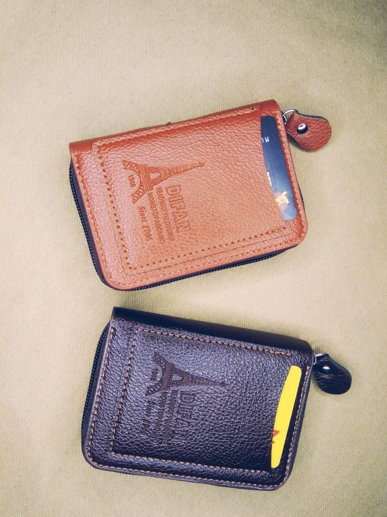 Men's Wallet Genuine PU Leather Card Holder RFID Blocking Zipper Pocket Men bag Multi-card zipper - Oshi.pk - Buy & Sell Online