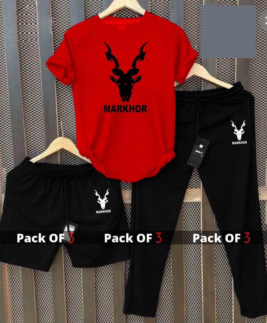 Makhoor Men 3 in 1 Tracksuit Tshirt Trouser and Short - Oshi.pk - Buy & Sell Online