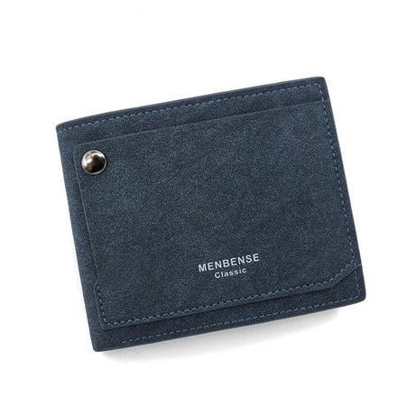 MenBense Pu Leather Wallet Men Frosted Hinge Short External Button Soft Purse Pocket Card Holder - Oshi.pk - Buy & Sell Online