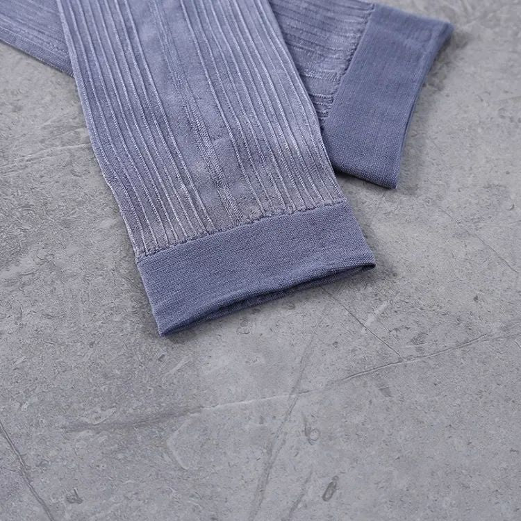 Mens Soft Nylon Transparent Mesh Socks Business Men Tube Ultra-Thin Elastic Silky Basic Color Striped Long Socks - Oshi.pk - Buy & Sell Online