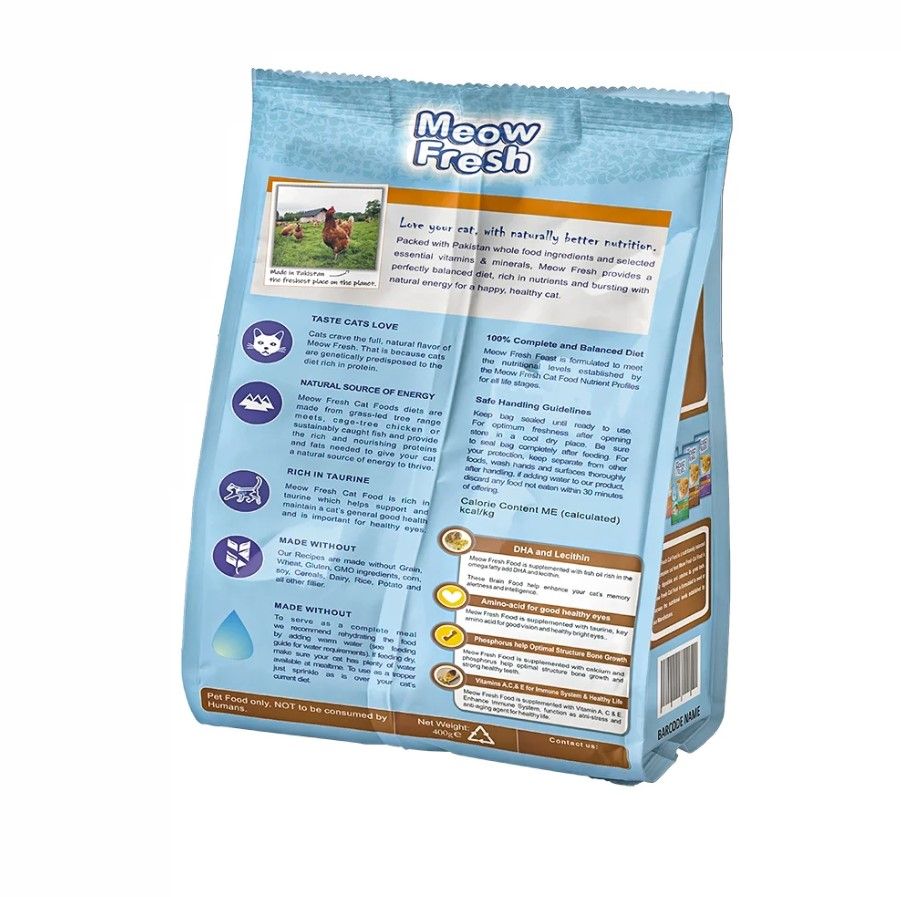 Meow Fresh Dry Cat Food Classic 450 gm Beef and Vegetable Flavor Cats Food for All Stages of Cats Imported Formula Adult Cat Foods Best for All Breeds - Oshi.pk - Buy & Sell Online