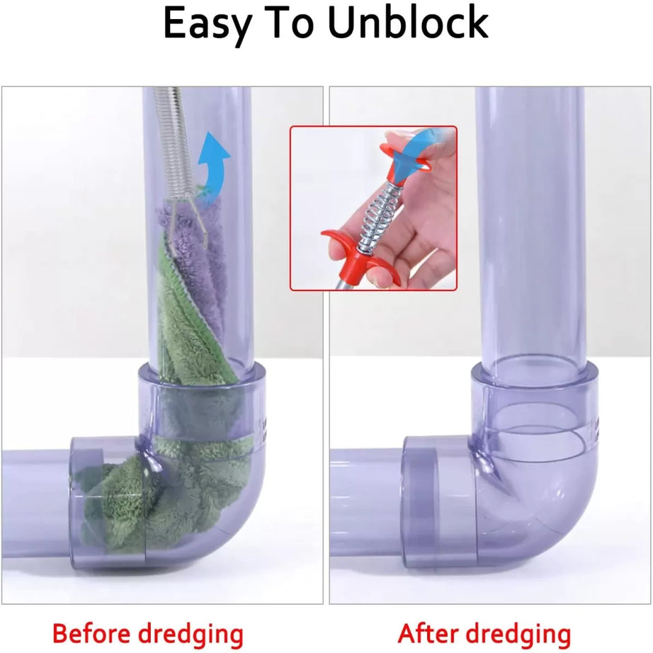 Metal Flexible 90 cm Drain Wire Brush Sink Cleaning Hook Snake Drain Cleaner Spring Pipe Drain Opener Drain Clog Remover Sink Grabber - Oshi.pk - Buy & Sell Online