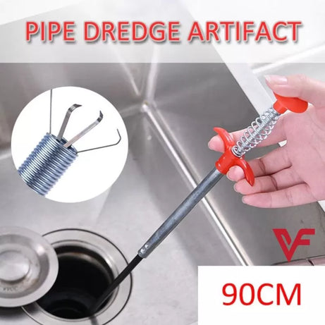 Metal Flexible 90 cm Drain Wire Brush Sink Cleaning Hook Snake Drain Cleaner Spring Pipe Drain Opener Drain Clog Remover Sink Grabber - Oshi.pk - Buy & Sell Online