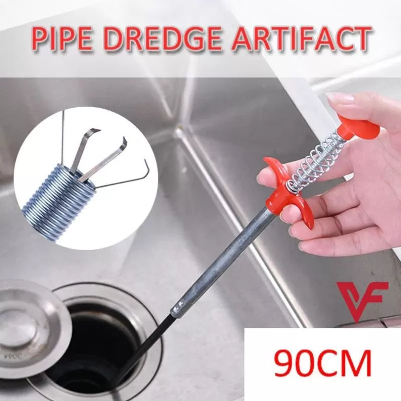 Metal Flexible 90 cm Drain Wire Brush Sink Cleaning Hook Snake Drain Cleaner Spring Pipe Drain Opener Drain Clog Remover Sink Grabber - Oshi.pk - Buy & Sell Online