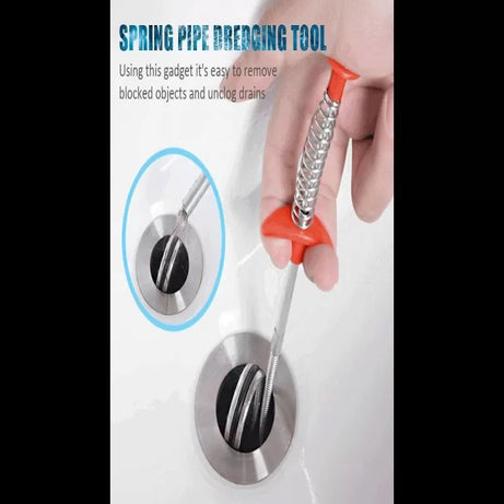 Metal Flexible Wire 90CM Brush Hand Sink Cleaning Hook Sewer Dredging Device Snake Drain Cleaner Spring Pipe Dredging Tool Drain Opener Drain Clog - Oshi.pk - Buy & Sell Online