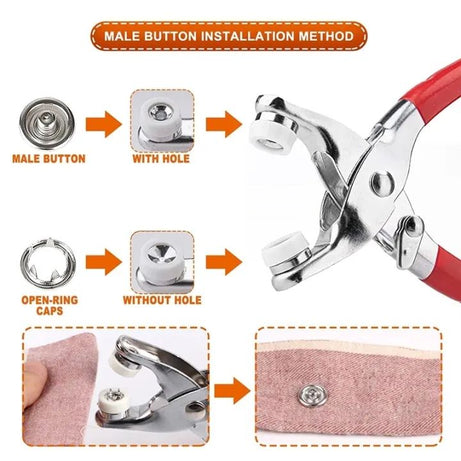 Metal Press Button Pliers Metal Sewing Prong Rings Buttons Clip Pliers DIY Clothes Tool for Sewing Leather Rivets Bags Clothes - Oshi.pk - Buy & Sell Online