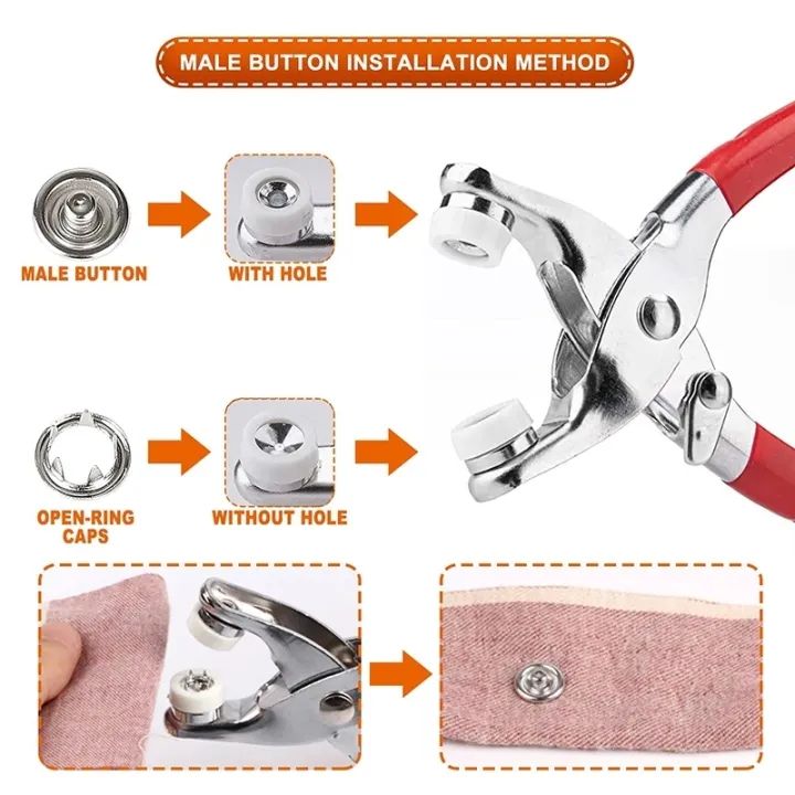 Metal Press Button Pliers Metal Sewing Prong Rings Buttons Clip Pliers DIY Clothes Tool for Sewing Leather Rivets Bags Clothes - Oshi.pk - Buy & Sell Online