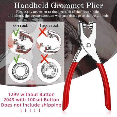 Metal Press Button Pliers Metal Sewing Prong Rings Buttons Clip Pliers DIY Clothes Tool for Sewing Leather Rivets Bags Clothes - Oshi.pk - Buy & Sell Online