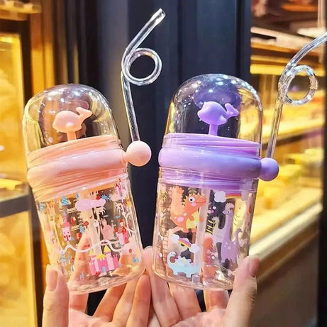 250ML Baby Water Bottle Cartoon Whale Children Feeding Bottle Straw