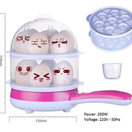Milly Double Layer Frying Pan Two Layer Multifunction Non-Stick Electric Double Frying Pan Egg Boiler Egg Cooker Egg Steamer 14 Eggs - Oshi.pk - Buy & Sell Online