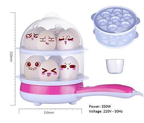 Milly Double Layer Frying Pan Two Layer Multifunction Non-Stick Electric Double Frying Pan Egg Boiler Egg Cooker Egg Steamer 14 Eggs - Oshi.pk - Buy & Sell Online