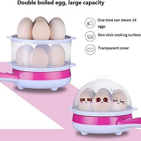 Milly Double Layer Frying Pan Two Layer Multifunction Non-Stick Electric Double Frying Pan Egg Boiler Egg Cooker Egg Steamer 14 Eggs - Oshi.pk - Buy & Sell Online