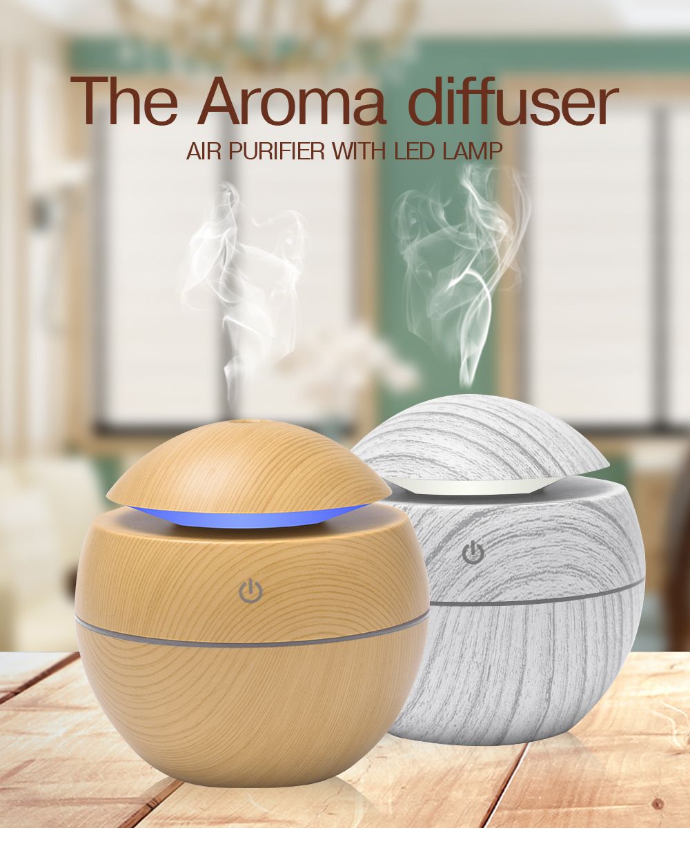 Mini Air Humidifier Ultrasonic USB Aroma Diffuser Wood Grain LED Night Light Electric Essential Oil Diffuser Aromatherapy Home - Oshi.pk - Buy & Sell Online