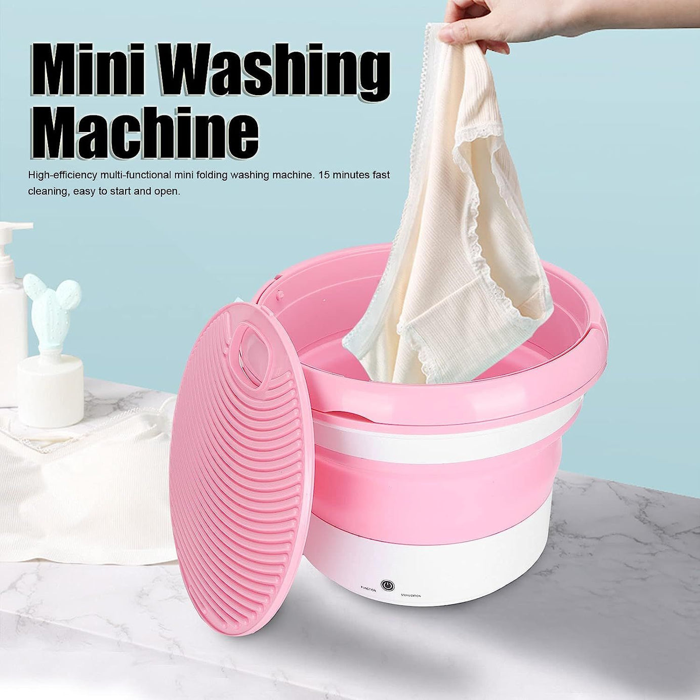 Mini Clothes Washing Machine Laundry Machine Travel Washer for Home Dormitories Apartments Business Trips Travelling, 15 Minutes Fast Cleaning(EU) - Oshi.pk - Buy & Sell Online