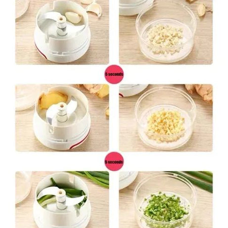 Mini Garlic Chopper, Multifunctional Hand Held Vegetable Chopper, Hand Pull String Food Chopper, Manual Food Processor - Oshi.pk - Buy & Sell Online