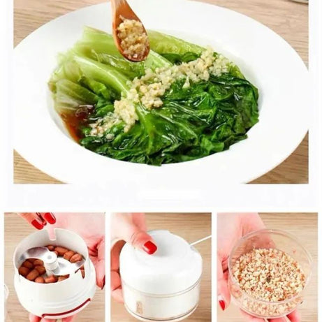 Mini Garlic Chopper, Multifunctional Hand Held Vegetable Chopper, Hand Pull String Food Chopper, Manual Food Processor - Oshi.pk - Buy & Sell Online