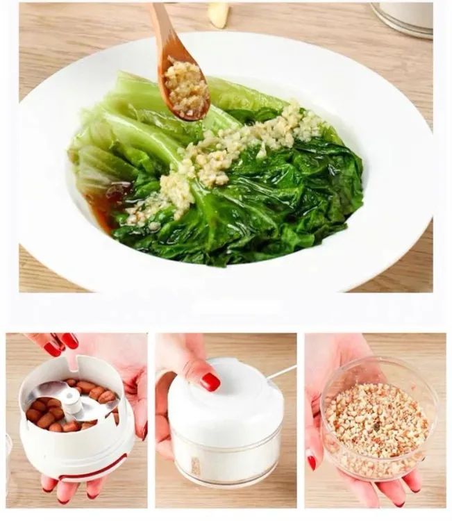 Mini Garlic Chopper, Multifunctional Hand Held Vegetable Chopper, Hand Pull String Food Chopper, Manual Food Processor - Oshi.pk - Buy & Sell Online