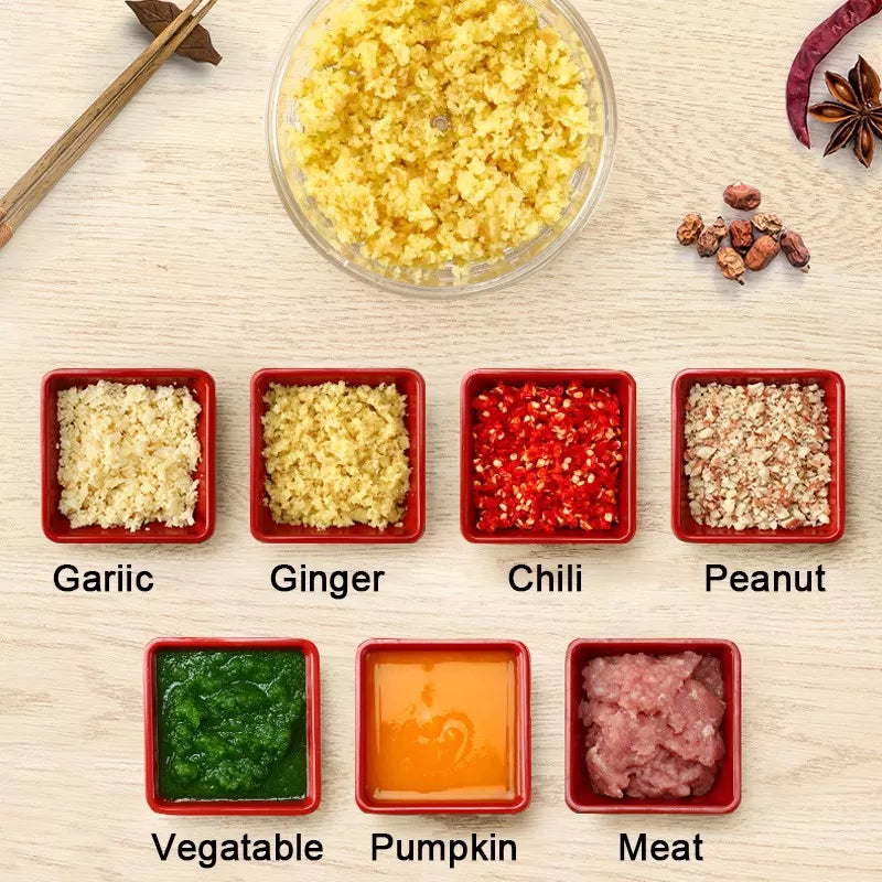 Mini Garlic Slicer Household Mincing Machine Minced Hand Pull Grinder Grill Vegetable Meat Kitchen Multi Chopper Shredder Gadget - Oshi.pk - Buy & Sell Online