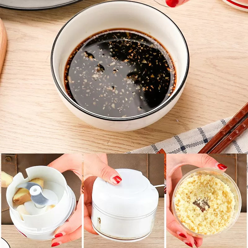 Mini Garlic Slicer Household Mincing Machine Minced Hand Pull Grinder Grill Vegetable Meat Kitchen Multi Chopper Shredder Gadget - Oshi.pk - Buy & Sell Online