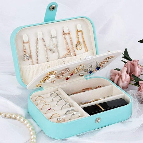 Mini Jewellery Box Organiser Portable Travel Double Layer - Oshi.pk - Buy & Sell Online