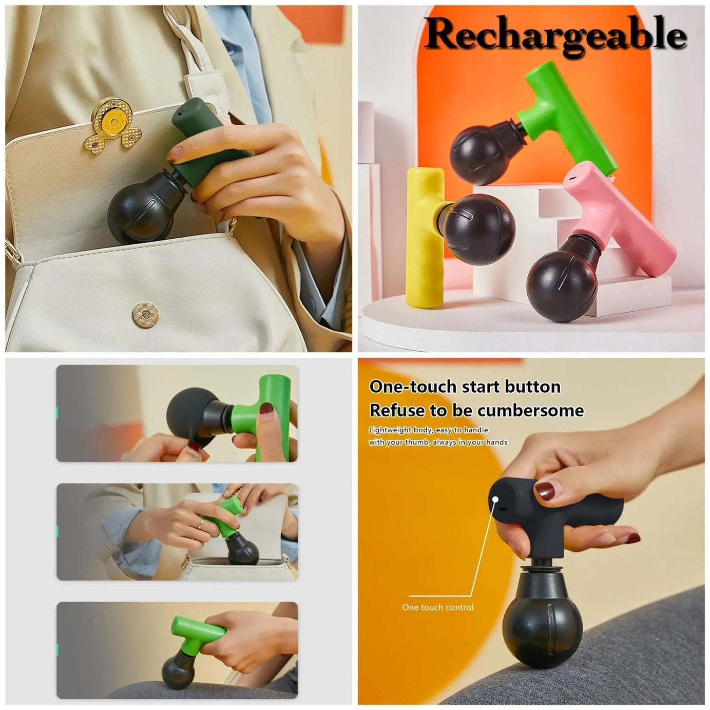 Mini Pocket Rechargeable Facial Gun Massager With Box Mix Random Color - Oshi.pk - Buy & Sell Online