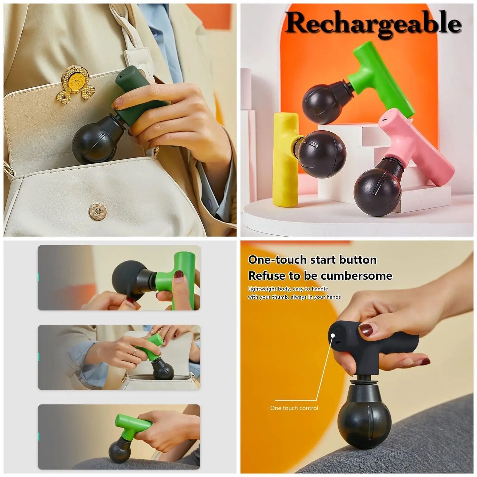 Mini Pocket Rechargeable Facial Gun Massager With Box Mix Random Color - Oshi.pk - Buy & Sell Online