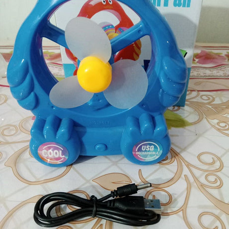 Mini Rechargeable Fan with cord and rechargeable battery - Oshi.pk - Buy & Sell Online