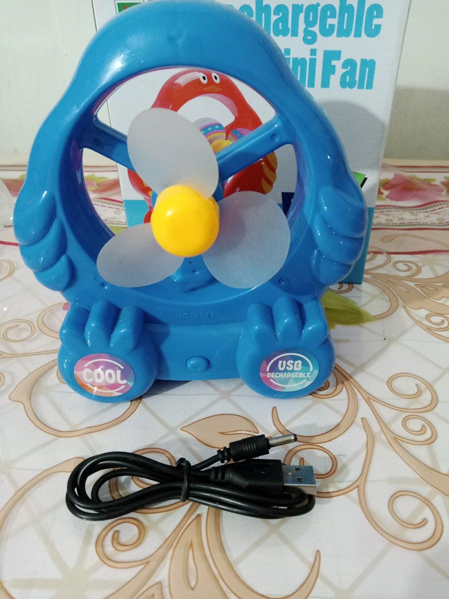 Mini Rechargeable Fan with cord and rechargeable battery - Oshi.pk - Buy & Sell Online