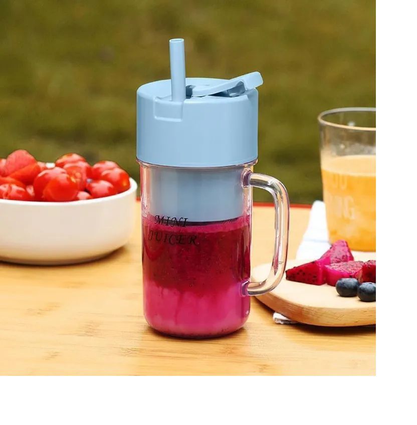500ml Portable Juicer With Straw USB Electric Stainless Steel Fruit Juicer Cup Extractor Blender Juice Maker Machine For Kitchen - Oshi.pk - Buy & Sell Online