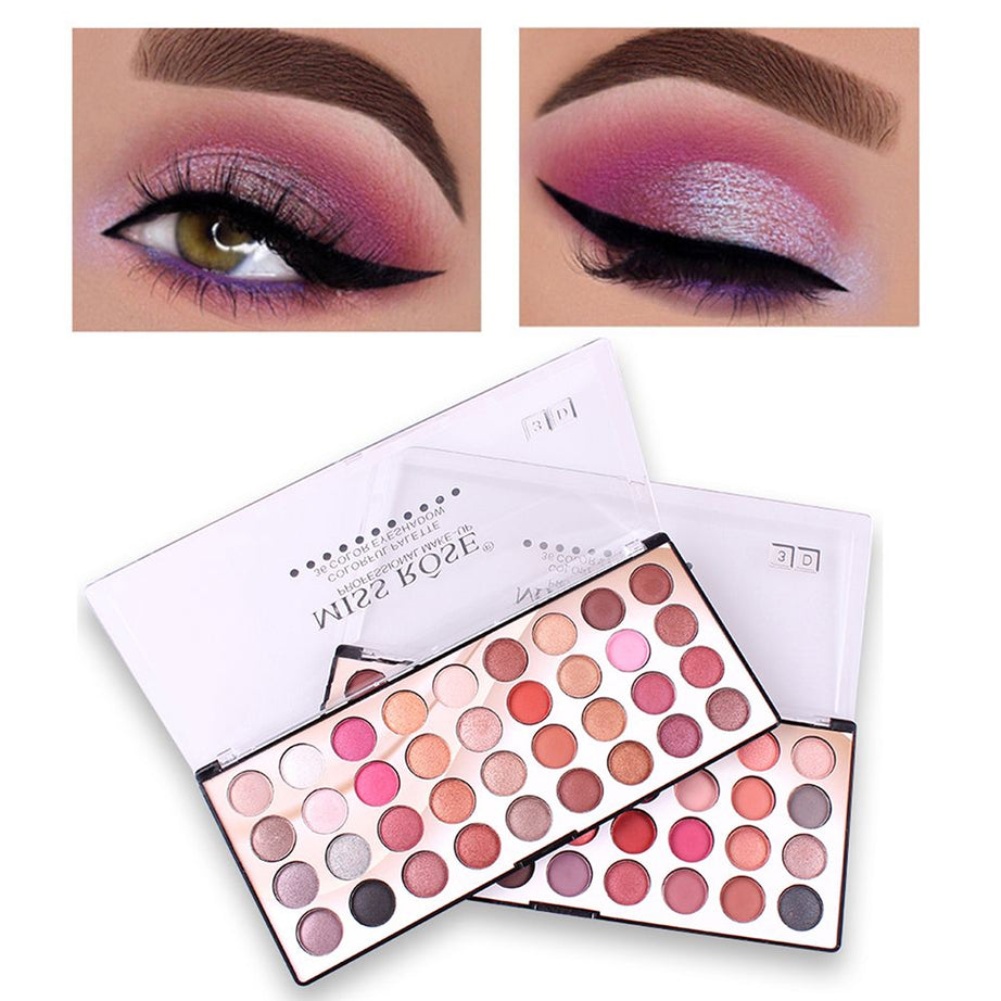 MISS ROSE 36 Color Eyeshadow 3D Colorful Waterproof Eye Shadow Palette Makeup Matte Glitter Eye Shadow Palette TSLM2 - Oshi.pk - Buy & Sell Online