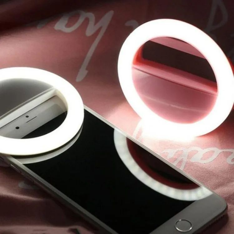 Mobile Selfie Ring Light Portable Selfie LED Ring Light For Mobile Phones Rechargeable Ring Light With Charging Cable For Tik Tok And Photography Brightness Adjustment With Flash Mode - Oshi.pk - Buy & Sell Online