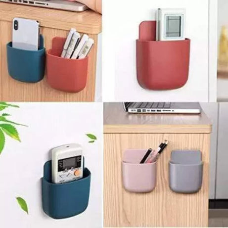 Mobile Wall Holder Socket Phone Charging Holder, Wall Mounted Mobile Phone Holder Remote Holder Brush Holder Accessories Holder Mobile Holder Plastic