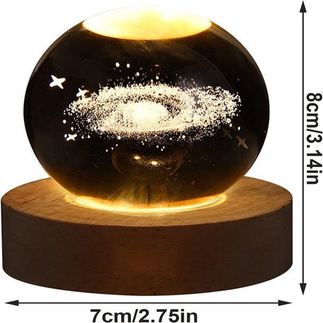 Moon Crystal Ball Night Light with Wooden Base - Oshi.pk - Buy & Sell Online
