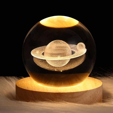Moon Crystal Ball Night Light with Wooden Base - Oshi.pk - Buy & Sell Online