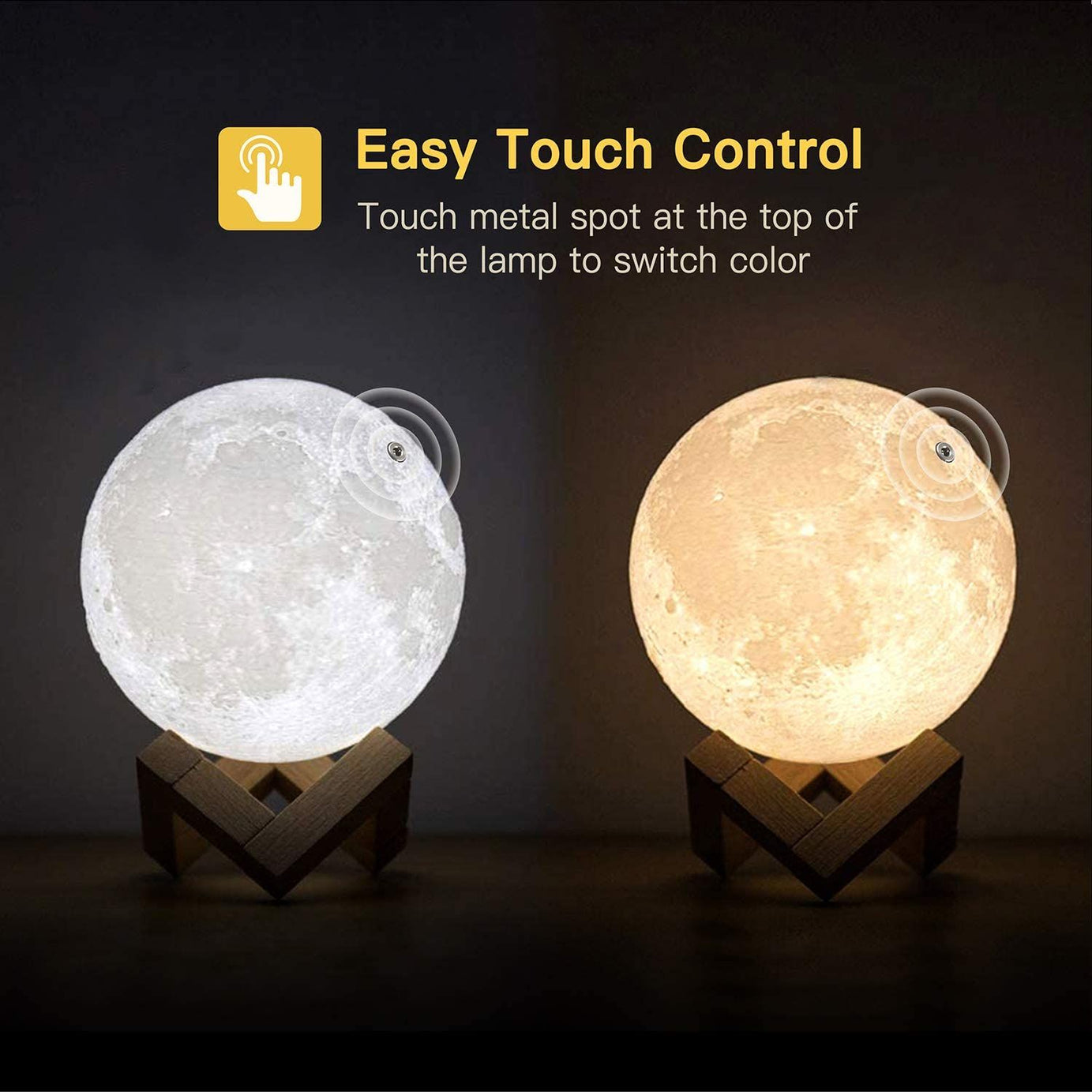 Moon Lamp LED Night Light Moon Light with Stand & Remote Control, Dimmable & Time Setting, USB Rechargeable for Kid Lover Birthday Day Gift 16 Colors - Oshi.pk - Buy & Sell Online