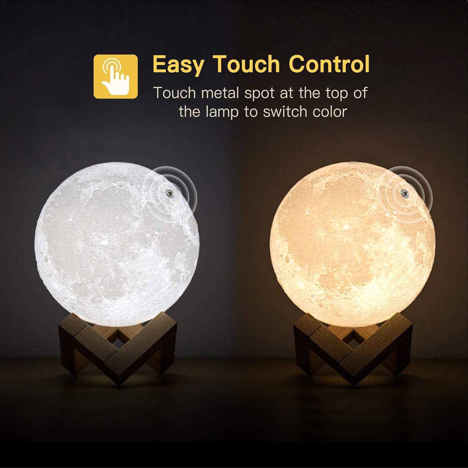 Moon Lamp LED Night Light Moon Light with Stand & Remote Control, Dimmable & Time Setting, USB Rechargeable for Kid Lover Birthday Day Gift 16 Colors - Oshi.pk - Buy & Sell Online