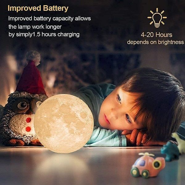 Moon Lamp with 16 Colors LED Night Light with Stand USB Rechargeable - Oshi.pk - Buy & Sell Online