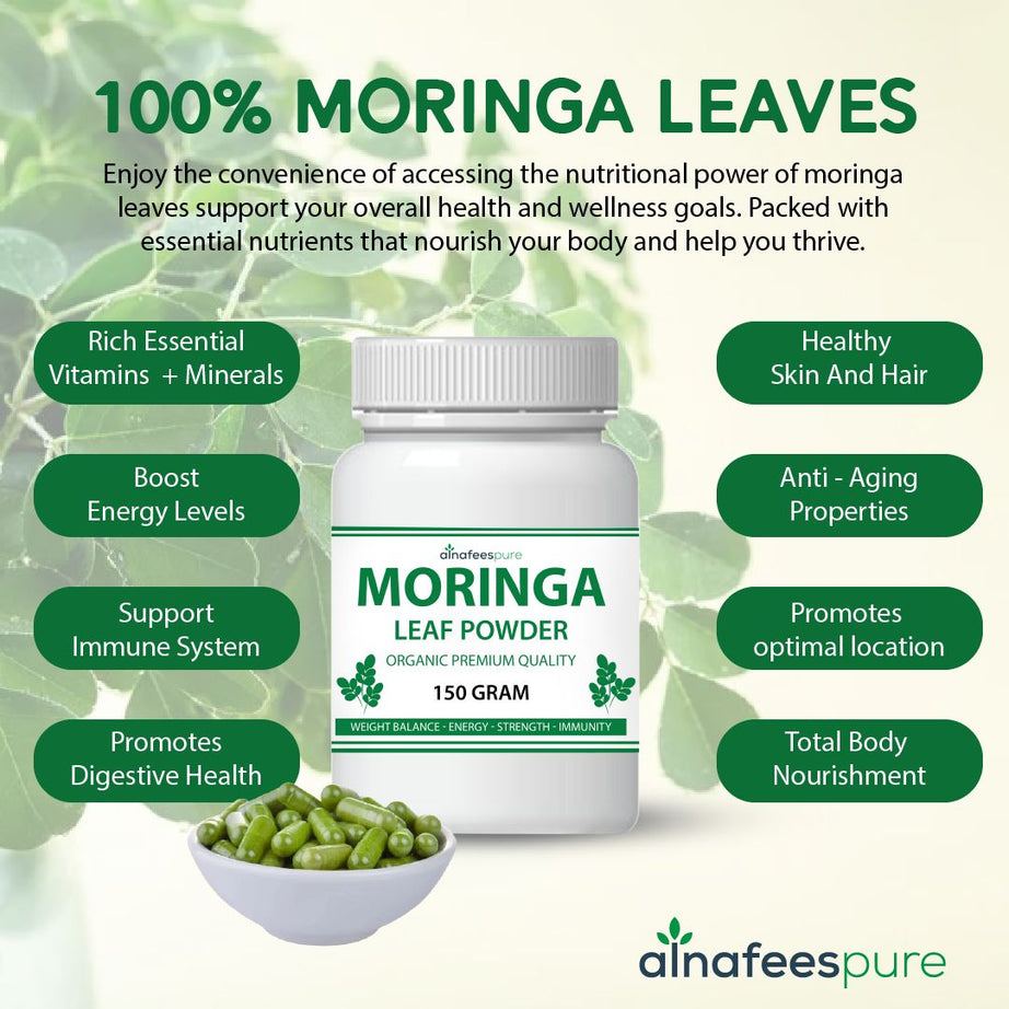Moringa Leaf Powder Fresh 150 Gram Organic Pack For Weight Loss, Immunity Energy Boost Superfood - Oshi.pk - Buy & Sell Online
