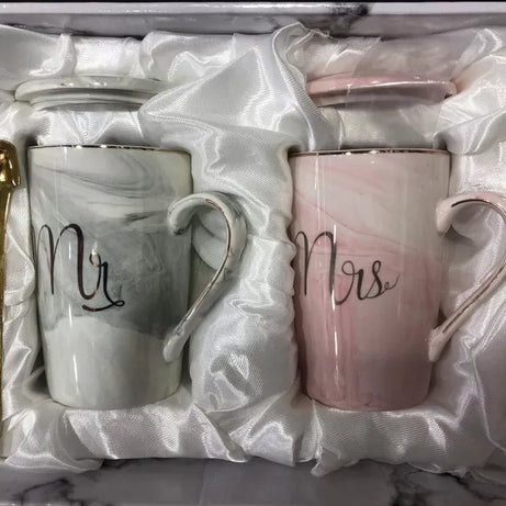 Mr. and Mrs. Couple Cup Gifts for Couple Parents Grandparents Tea Cups Ceramic Coffee Mug (350 ml, Pack of 2) - Oshi.pk - Buy & Sell Online