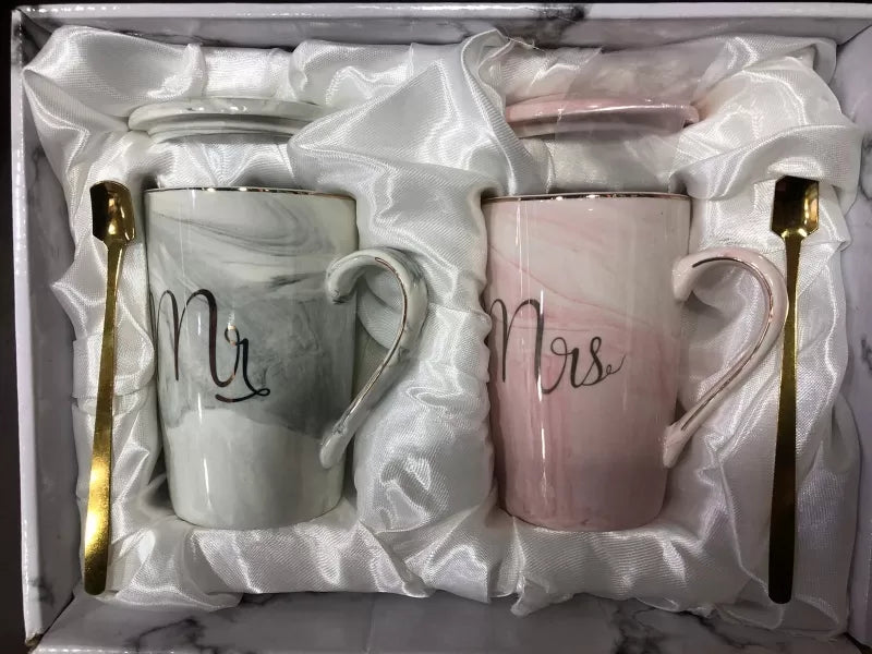 Mr. and Mrs. Couple Cup Gifts for Couple Parents Grandparents Tea Cups Ceramic Coffee Mug (350 ml, Pack of 2) - Oshi.pk - Buy & Sell Online