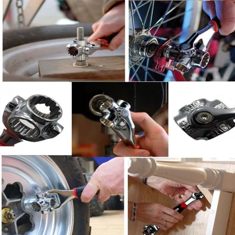 Multi-Function Socket Wrench, 48 Tools In One with 360 Degree Rotating Head, Tiger Wrench Works with Spline Bolts, 6-Point, 12-Point, and Any Size Sta - Oshi.pk - Buy & Sell Online