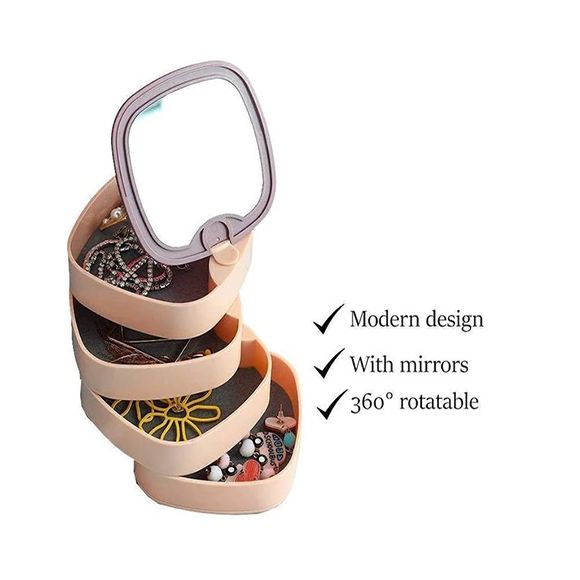 Multi Layer Rotating Jewelry Box With Mirror - Oshi.pk - Buy & Sell Online