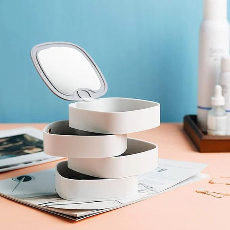 Multi Layer Rotating Jewelry Box With Mirror - Oshi.pk - Buy & Sell Online