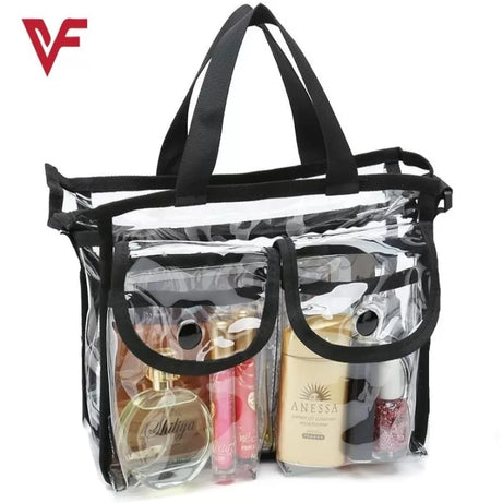 Multi Purpose Cosmetic PVC Plastic Bag Jewellery Bag Makeup Kit Transparent Handbag Cosmetic Bag Cosmetic Organizer Costmetic Storage Travel Make Up T - Oshi.pk - Buy & Sell Online