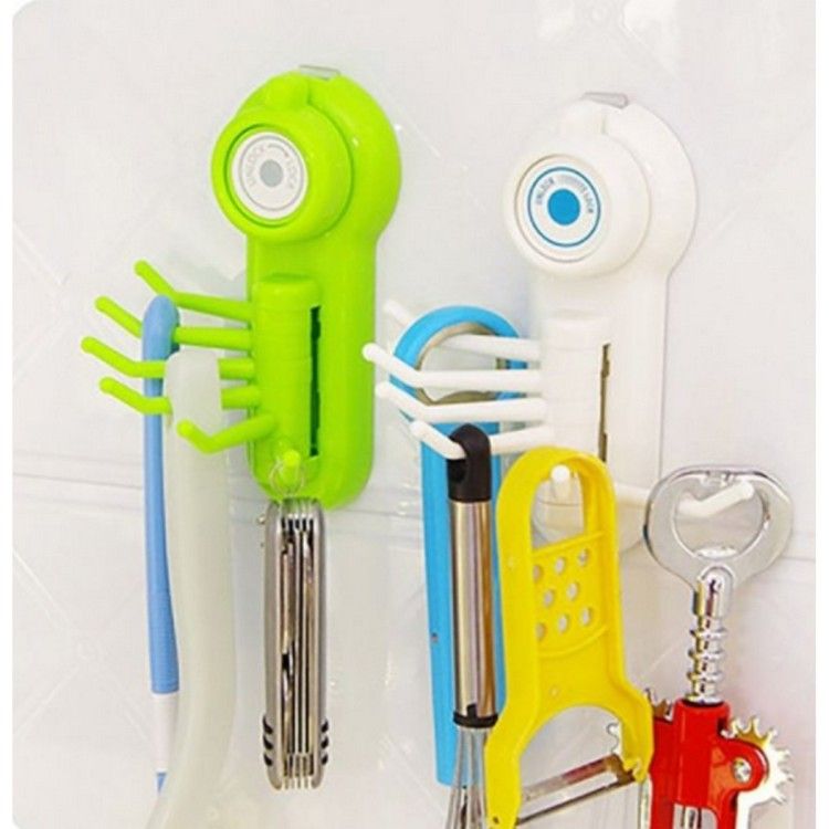 Multi-purpose Strong Sucker Six Claws Hook Bathroom Wall Seamless Hook Kitchen Hook Free Drilling - Oshi.pk - Buy & Sell Online