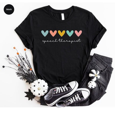 Multicolor Heart Printed Round Neck T-shirt for Women's - Oshi.pk - Buy & Sell Online