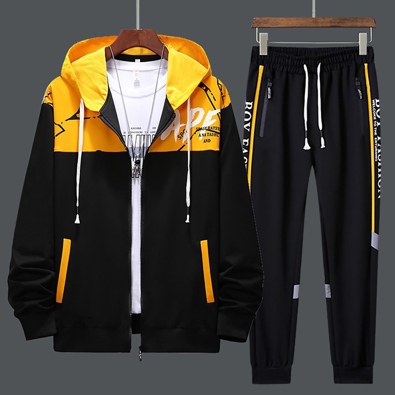 Multicolor Stylish Printed Hooded Tracksuit For Men - Oshi.pk - Buy & Sell Online