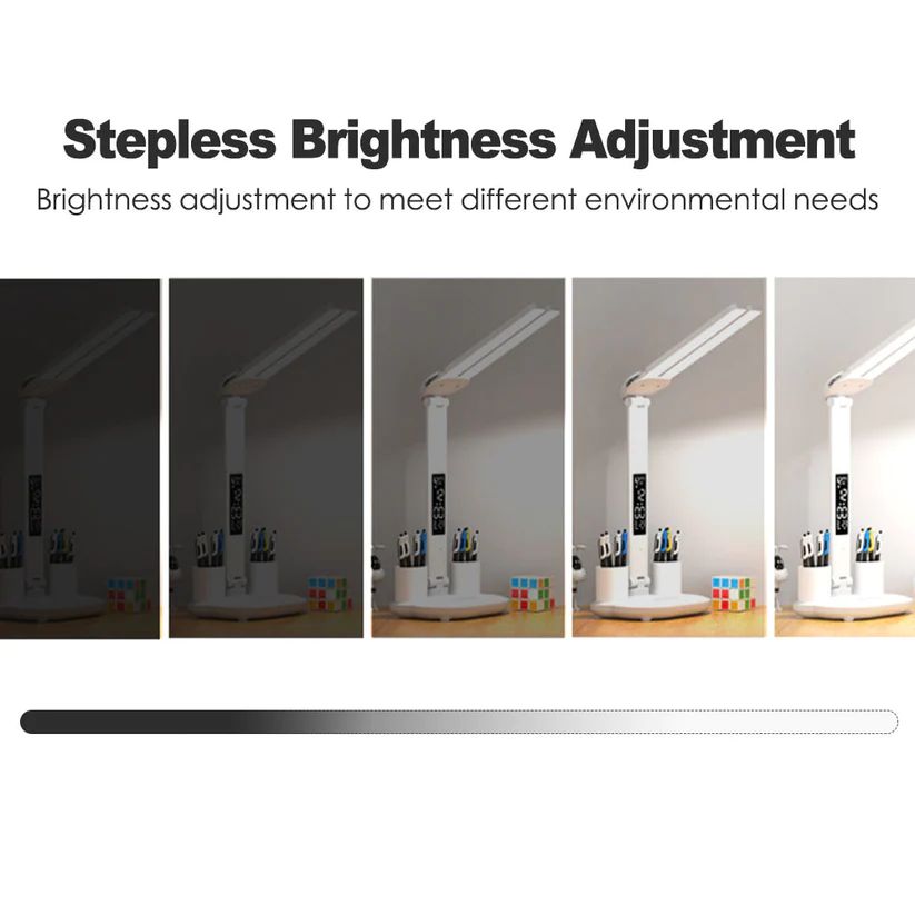 LED Desk Lamp with Fan and Clock - Foldable Multifunction Table Lamp with Pen Holder for Bedroom and Home Office - Oshi.pk - Buy & Sell Online